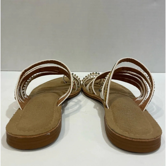 Venus Strappy Multicolored Rhinestone & Sequin Flip Flop Sandals Size 7 - Picture 7 of 10